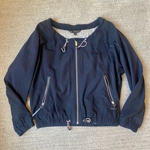 ATHLETA Chill Bomber Cropped Zip Up Jacket - Navy - Small